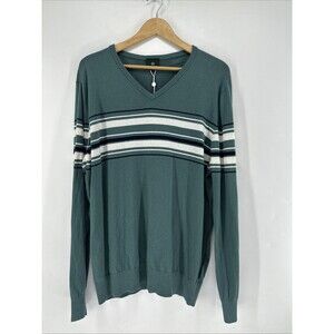 AG Green Label Men’s V-Neck Striped Sweater Sz XXL NWOT